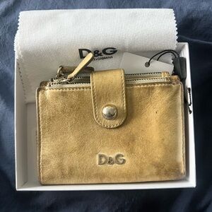 Dolce & Gabbana D&G leather Wallet handbag snap zip office organization bag